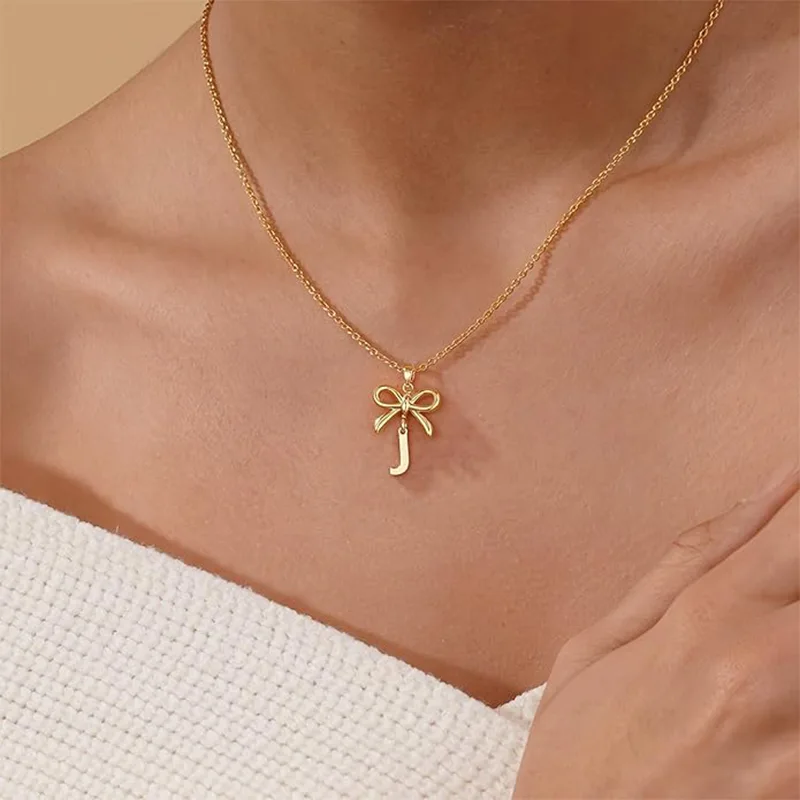 Brass Letter Pendant Teen Girl Necklace