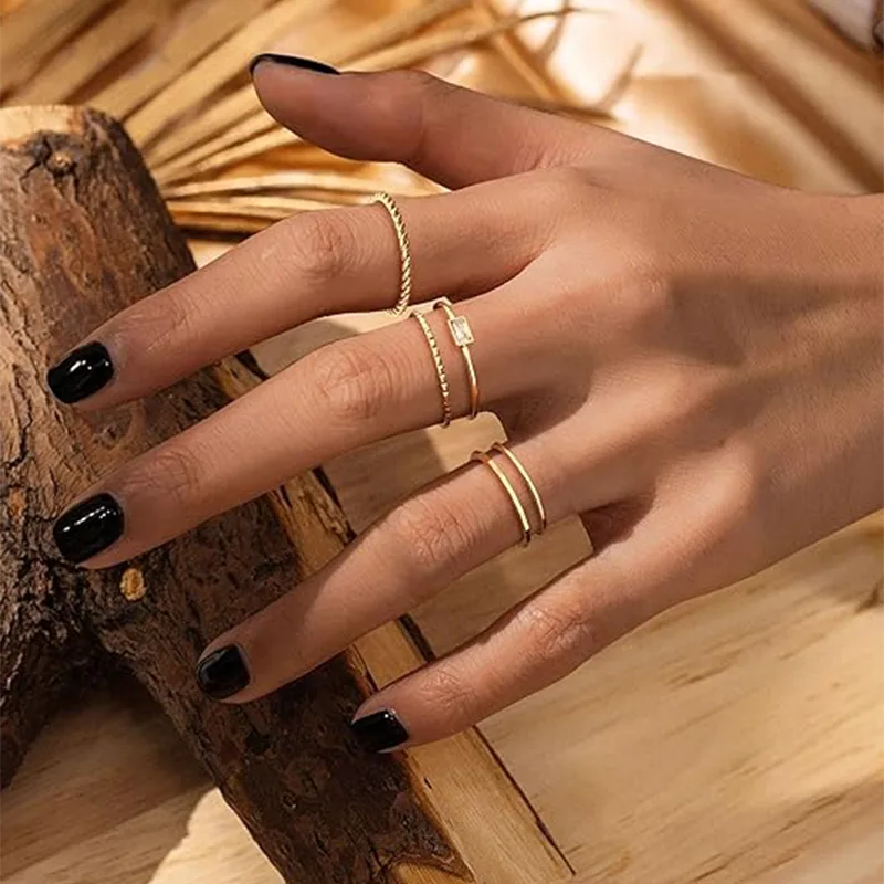 Gold Stainless Steel Women Fashion Ring