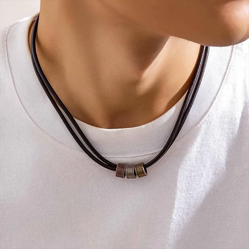 Leather Man Fashion Necklace