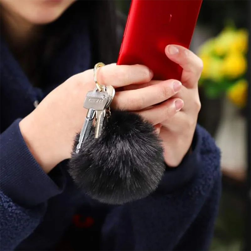 Soft Faux Fur Plush Material Keychain